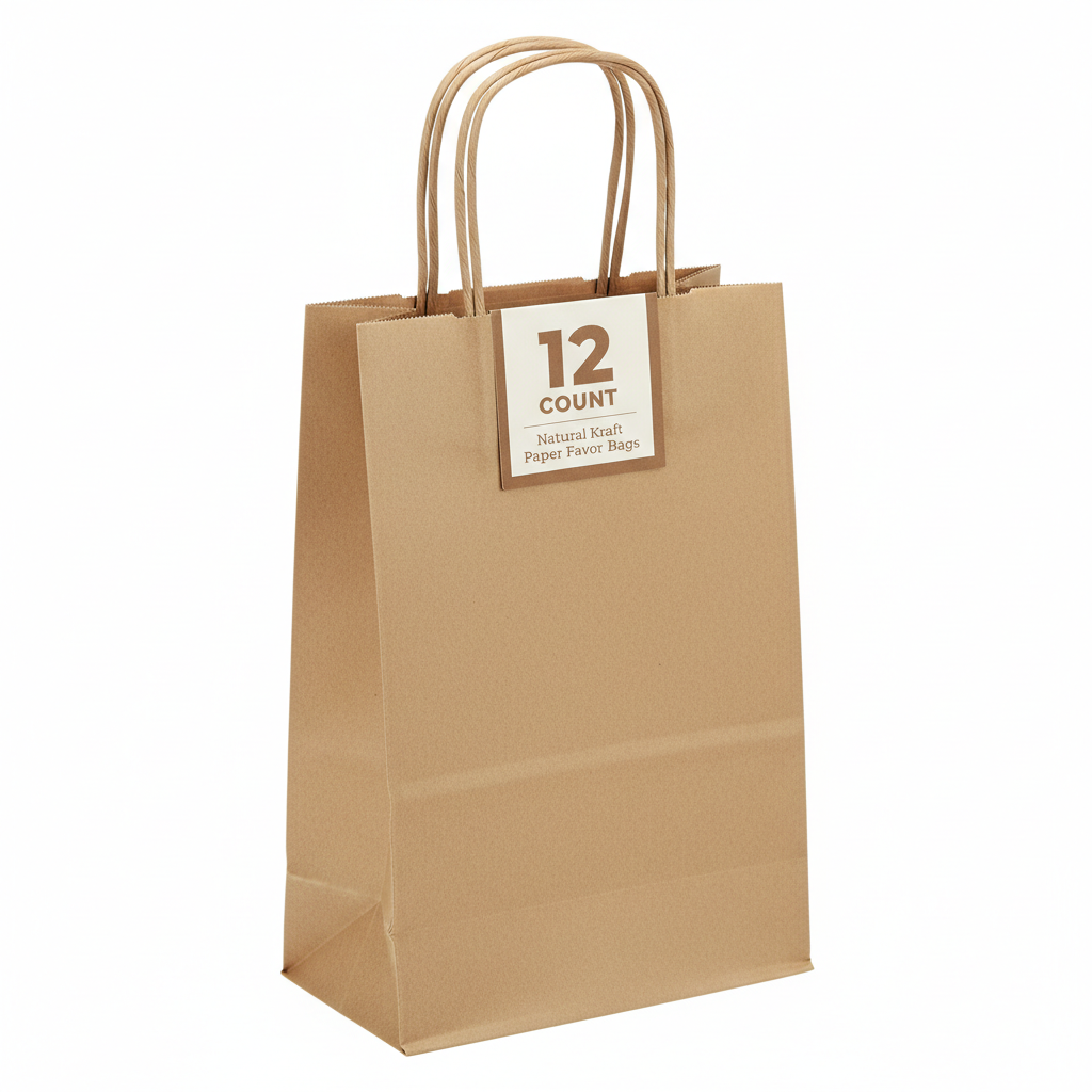 Kraft Paper Favor Bags - 12 Count